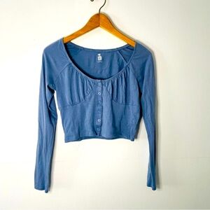 pacsun womens size medium blue coquette regency bridgerton cottagecore top